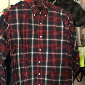 J. Crew Men’s Red/Black Plaid Shirt Size Medium. Casual button down.